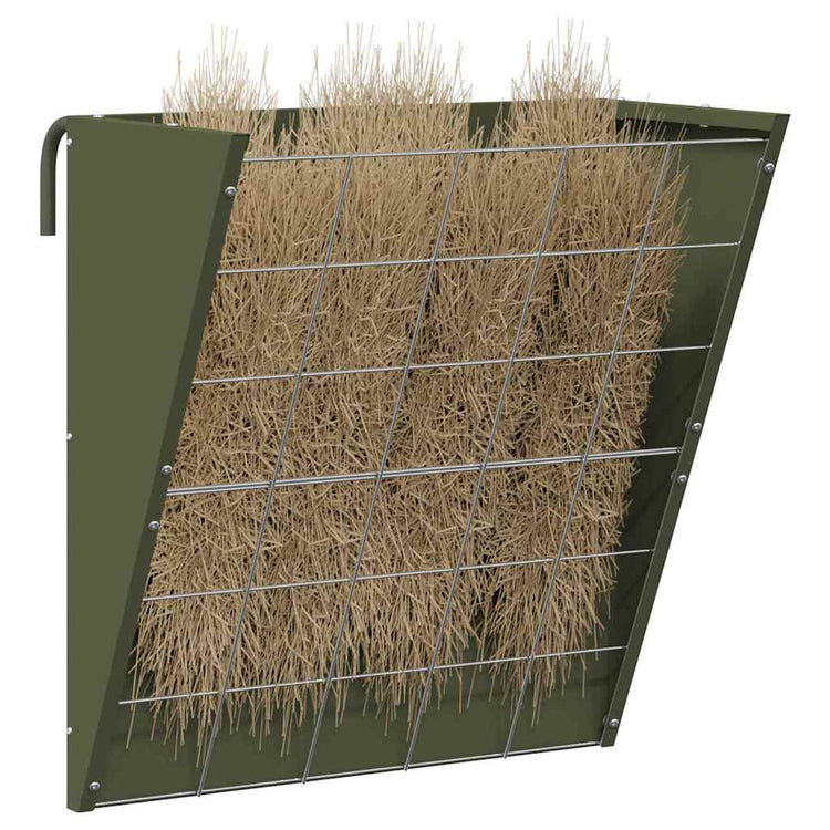 Vidaxl hangend hooi feeder olijfgroen 61 x 33 x 66 cm 5 kg