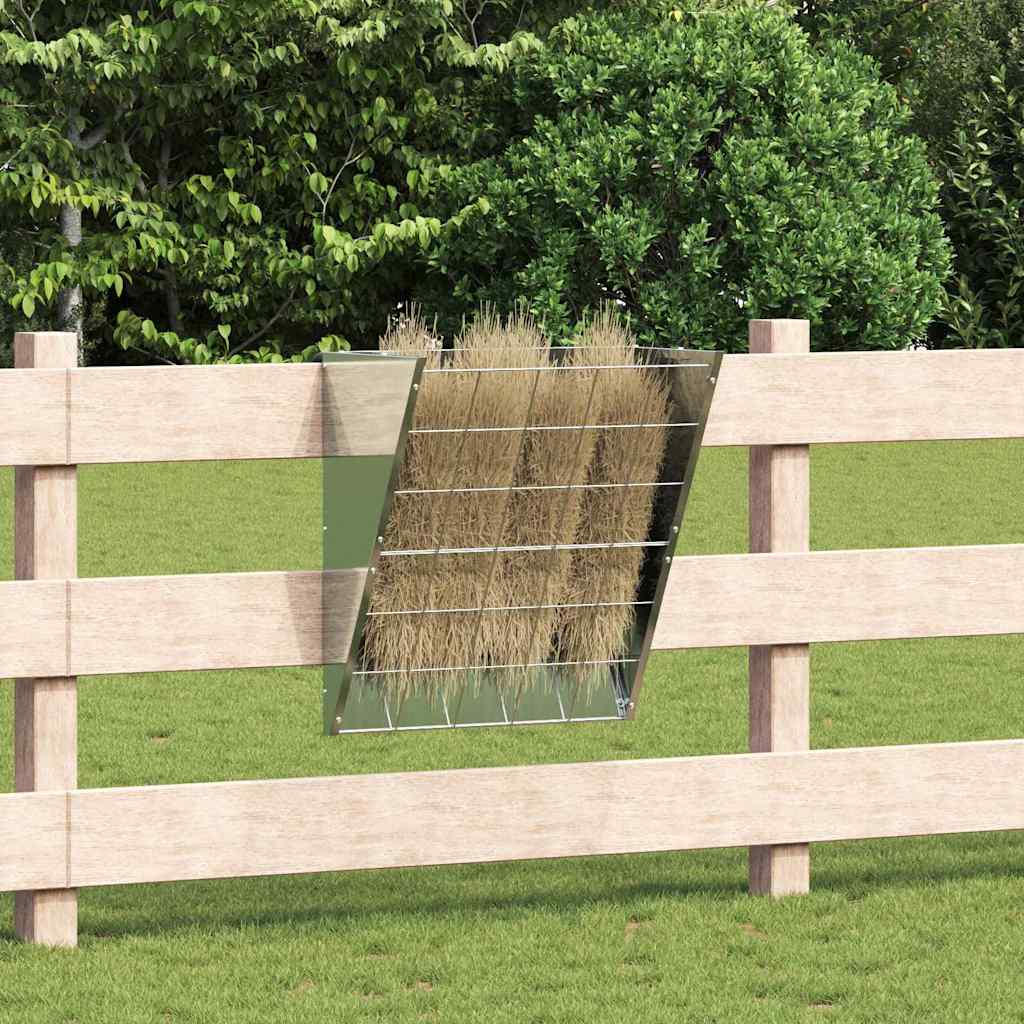 Vidaxl hangend hooi feeder zilver 61 x 33 x 66 cm 5 kg
