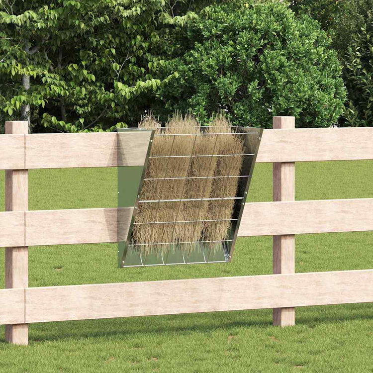 Vidaxl hangend hooi feeder zilver 61 x 33 x 66 cm 5 kg