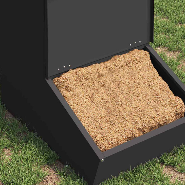 Vidaxl varkensvoeder zwart 55 x 38 x 76 cm 20 kg koudgewalst staal