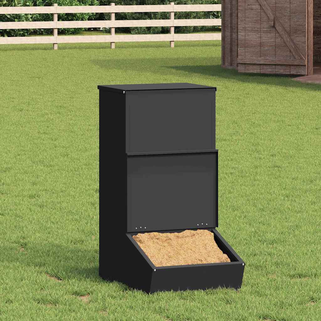 Vidaxl varkensvoeder zwart 55 x 38 x 76 cm 20 kg koudgewalst staal