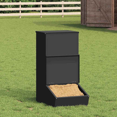 Vidaxl varkensvoeder zwart 55 x 38 x 76 cm 20 kg koudgewalst staal
