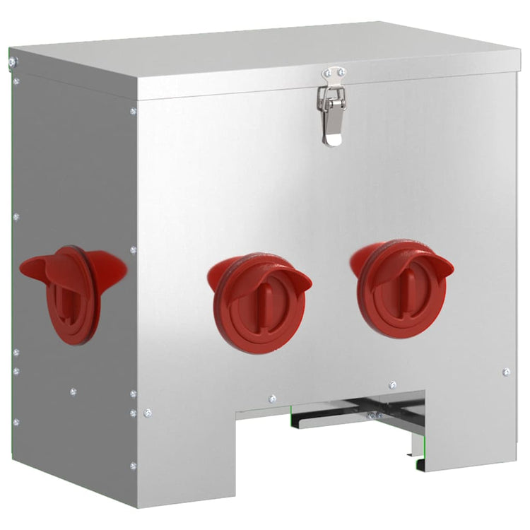 Vidaxl kip voerbak zilver 40,5 x 25 x 38 cm 20 kg gegalvaniseerd staal