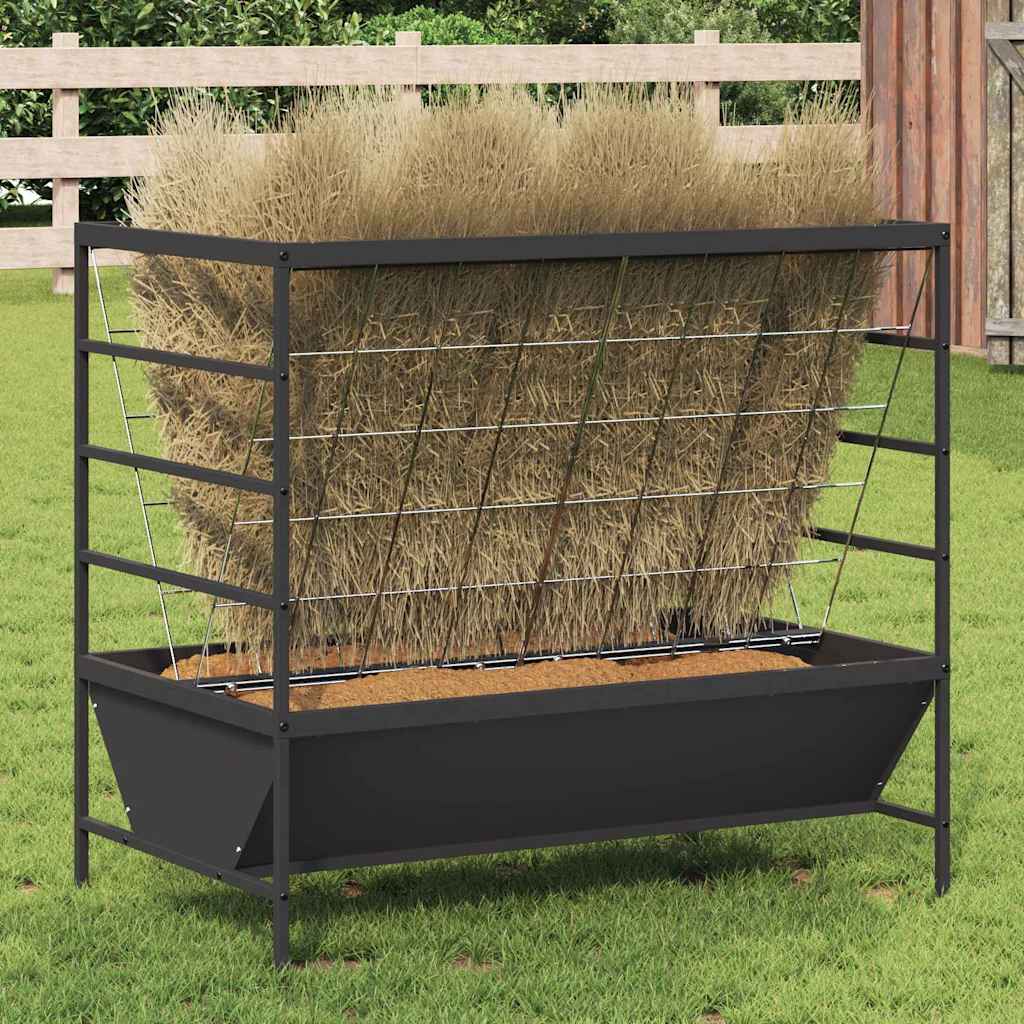 Vidaxl vee voeder zwart 100 x 60 x 90 cm 15 kg koudgewalst staal