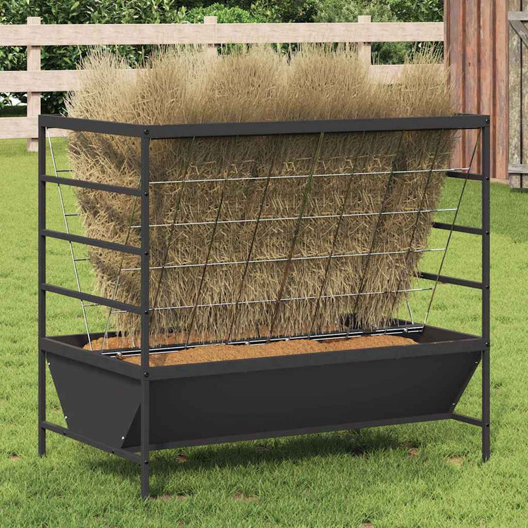 Vidaxl vee voeder zwart 100 x 60 x 90 cm 15 kg koudgewalst staal