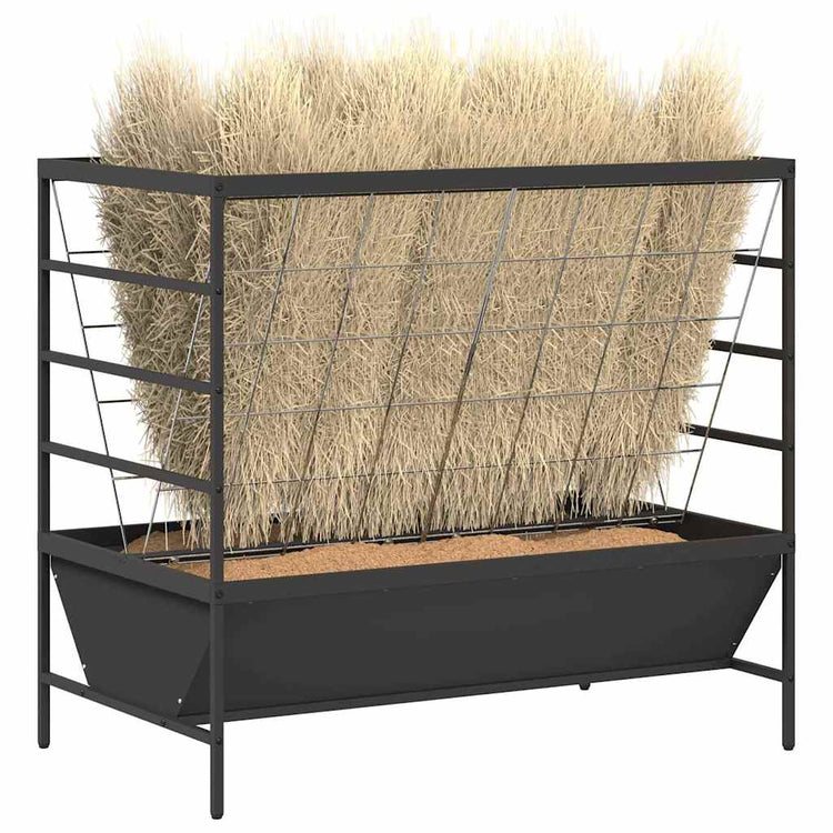 Vidaxl vee voeder zwart 100 x 60 x 90 cm 15 kg koudgewalst staal