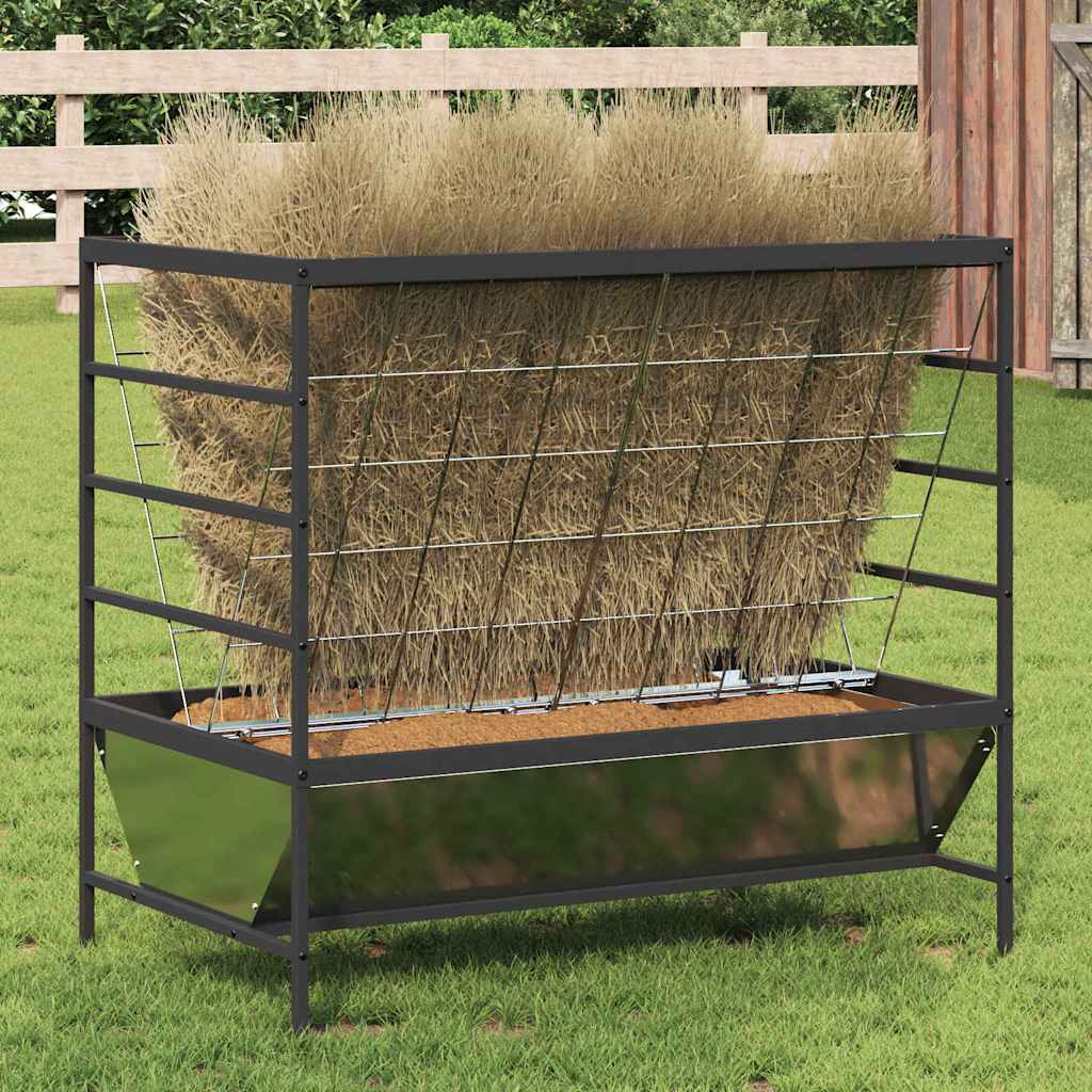Vidaxl vee voeder zilver 100 x 60 x 90 cm 15 kg gegalvaniseerd staal