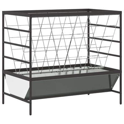 Vidaxl vee voeder zilver 100 x 60 x 90 cm 15 kg gegalvaniseerd staal