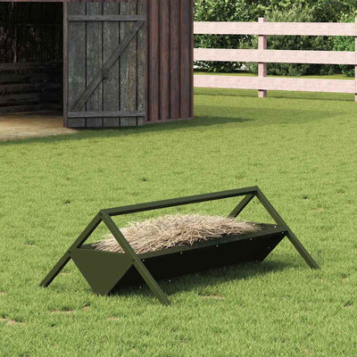Vidaxl voederbak voor vee olijfgroen 111 x 76 x 38 cm 10 kg