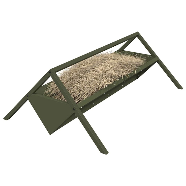 Vidaxl voederbak voor vee olijfgroen 111 x 76 x 38 cm 10 kg