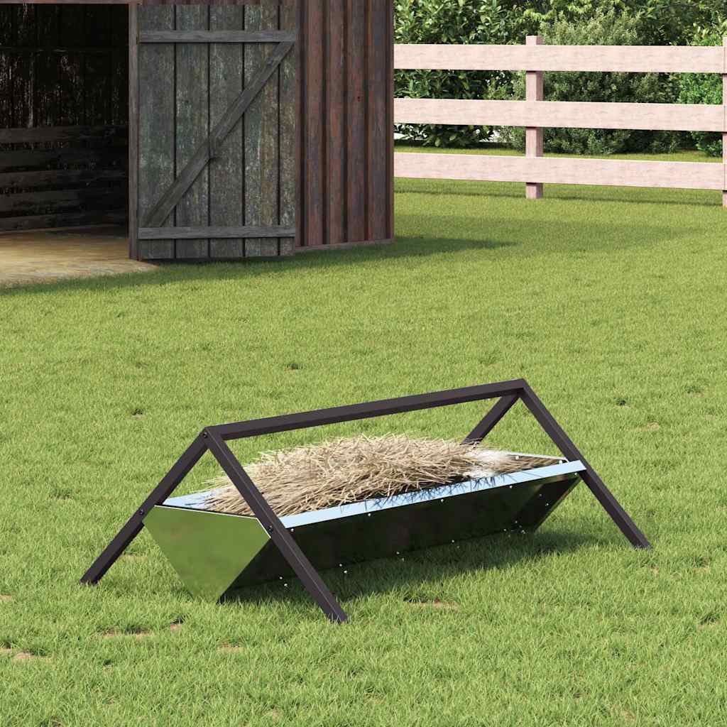 Vidaxl voederbak voor vee zilver 111 x 76 x 38 cm 10 kg