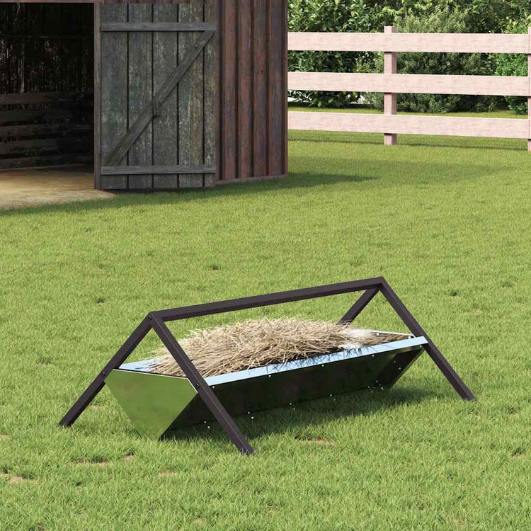 Vidaxl voederbak voor vee zilver 111 x 76 x 38 cm 10 kg