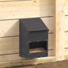 Vidaxl kip voerbak zwart 21 x 16 x 33 cm koudgewalst staal