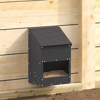 Vidaxl kip voerbak zwart 21 x 16 x 33 cm 3 kg koudgewalst staal