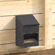 Vidaxl kip voerbak zwart 21 x 16 x 33 cm 3 kg koudgewalst staal