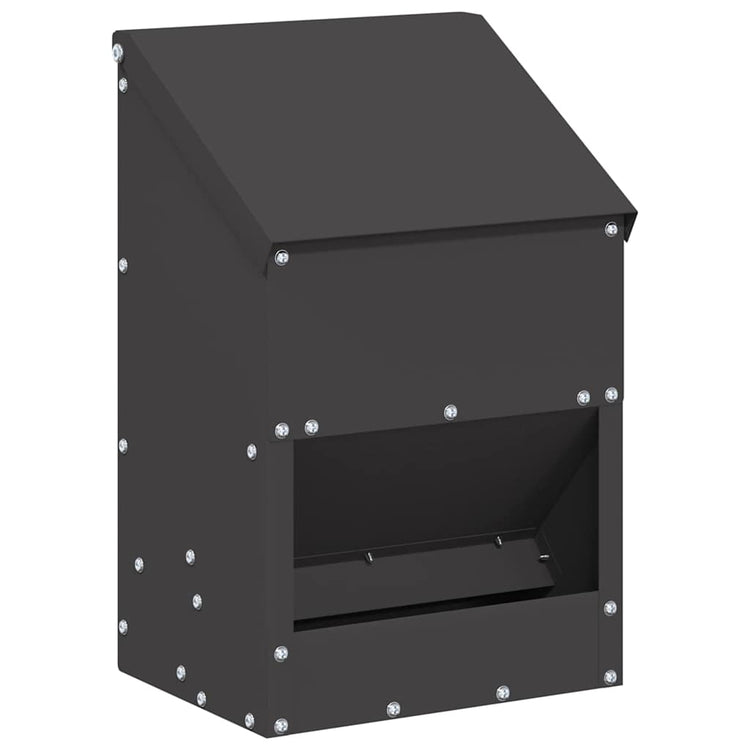 Vidaxl kip voerbak zwart 21 x 16 x 33 cm 3 kg koudgewalst staal