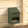 Vidaxl kip voerbak olijf groen 21 x 16 x 33 cm koudgewalst staal