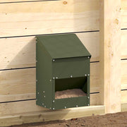 Vidaxl kip voerbak olijfgroen 21 x 16 x 33 cm 3 kg koudgewalst staal - afbeelding 1