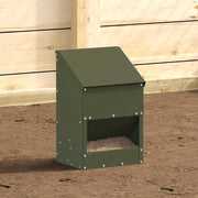 Vidaxl kip voerbak olijfgroen 21 x 16 x 33 cm 3 kg koudgewalst staal - afbeelding 3