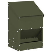 Vidaxl kip voerbak olijfgroen 21 x 16 x 33 cm 3 kg koudgewalst staal - afbeelding 2