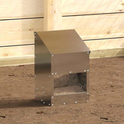 Vidaxl kip voerbak zilver 21 x 16 x 33 cm 3 kg gegalvaniseerd staal - afbeelding 3