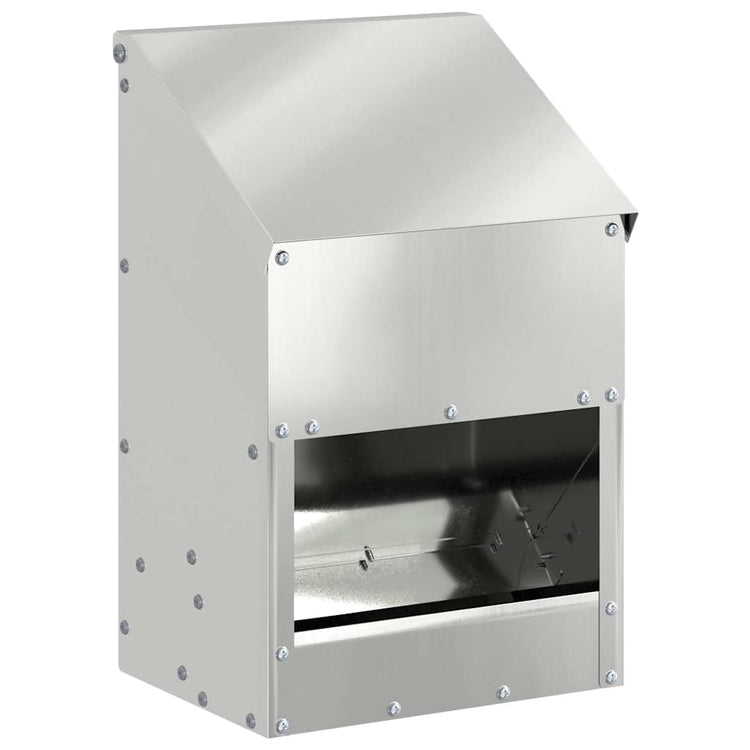 Vidaxl kip voerbak zilver 21 x 16 x 33 cm 3 kg gegalvaniseerd staal