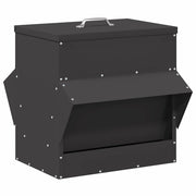 Vidaxl kip voerbak zwart 40,5 x 45 x 41 cm 20 kg koudgewalst staal - afbeelding 2