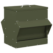 Vidaxl kip voerbak olijfgroen 40,5 x 45 x 41 cm 20 kg - afbeelding 2
