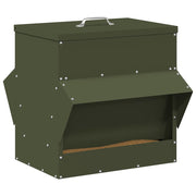 Vidaxl kip voerbak olijfgroen 40,5 x 45 x 41 cm 20 kg - afbeelding 3