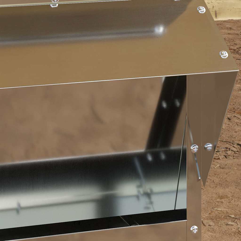 Vidaxl kip voerbak zilver 40,5 x 45 x 41 cm 20 kg gegalvaniseerd staal