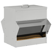 Vidaxl kip voerbak zilver 40,5 x 45 x 41 cm 20 kg gegalvaniseerd staal - afbeelding 3