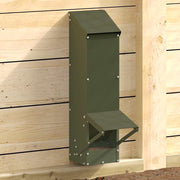 Vidaxl kip voerbak olijf groen 13 x 12 x 51 cm koudgewalst staal - afbeelding 1