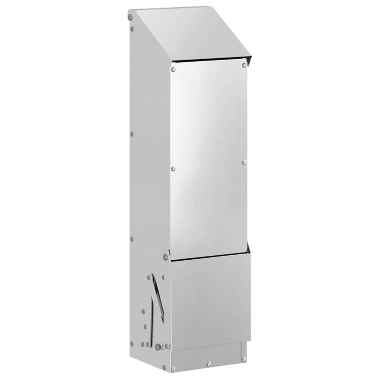Vidaxl kip voerbak zilver 13 x 12 x 51 cm gegalvaniseerd staal