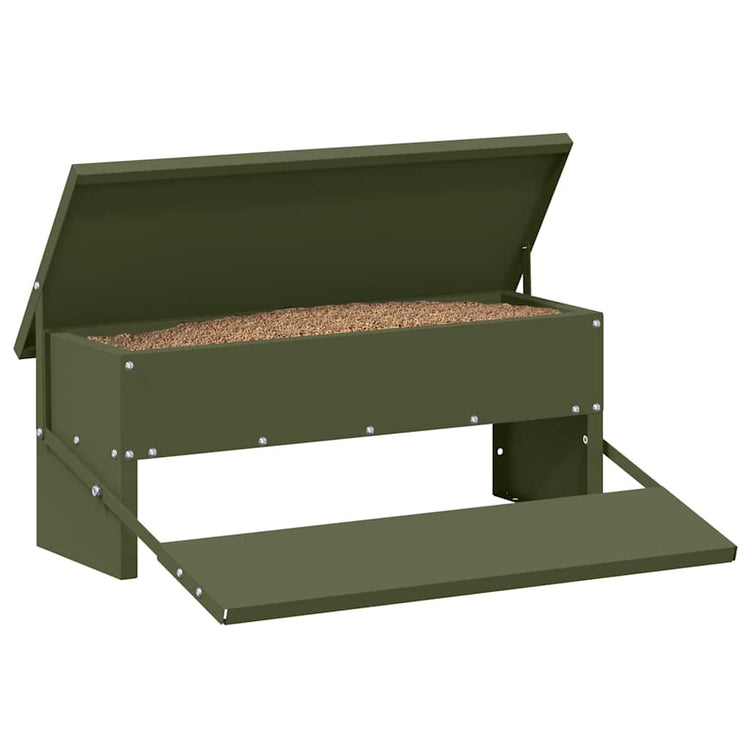 Vidaxl kippen treadle voeder olijfgroen 48,5 x 39,5 x 19 cm 5 kg
