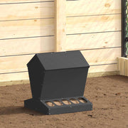 Vidaxl kip voerbak zwart 40 x 40 x 45 cm koudgewalst staal - afbeelding 1