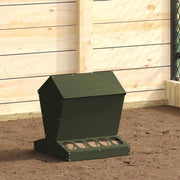Vidaxl kip voerbak olijf groen 40 x 40 x 45 cm koudgewalst staal - afbeelding 1