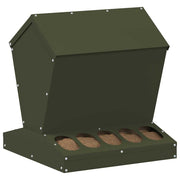 Vidaxl kip voerbak olijf groen 40 x 40 x 45 cm koudgewalst staal - afbeelding 3