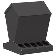 Vidaxl kip voerbak zwart 30 x 30 x 39 cm koudgewalst staal - afbeelding 2