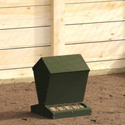 Vidaxl kip voerbak olijf groen 30 x 30 x 39 cm koudgewalst staal - afbeelding 1