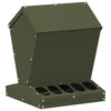 Vidaxl kip voerbak olijf groen 30 x 30 x 39 cm koudgewalst staal