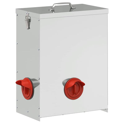 Vidaxl kip voerbak zilver 32,5 x 20,5 x 43 cm 25 kg