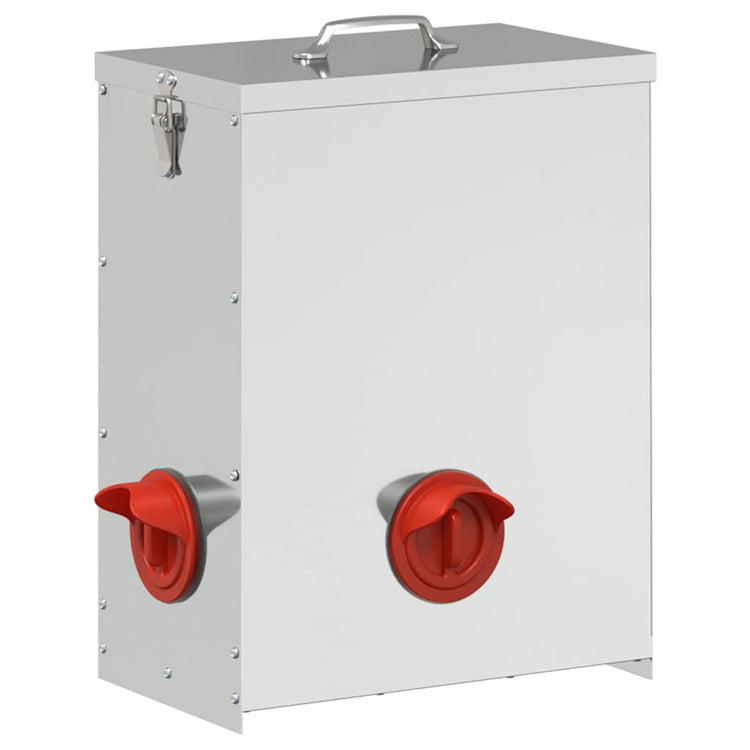 Vidaxl kip voerbak zilver 32,5 x 20,5 x 43 cm 25 kg