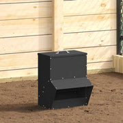 Vidaxl kip voerbak zwart 20 x 25 x35 cm koudgewalst staal - afbeelding 1