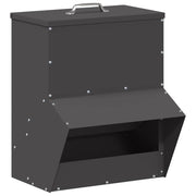 Vidaxl kip voerbak zwart 20 x 25 x35 cm koudgewalst staal - afbeelding 2