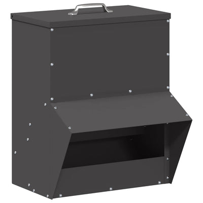 Vidaxl kip voerbak zwart 20 x 25 x35 cm koudgewalst staal