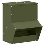 Vidaxl kip voerbak olijf groen 20 x 25 x35 cm koudgewalst staal - afbeelding 2