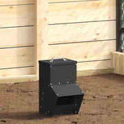 Vidaxl kip voerbak zwart 20 x 25 x35 cm koudgewalst staal - afbeelding 1