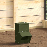 Vidaxl kip voerbak olijf groen 20 x 25 x35 cm koudgewalst staal - afbeelding 1