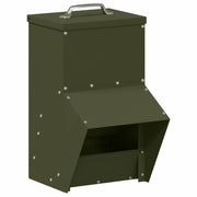 Vidaxl kip voerbak olijf groen 20 x 25 x35 cm koudgewalst staal - afbeelding 2