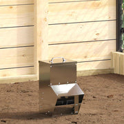 Vidaxl kip voerbak zilver 20 x 25 x35 cm gegalvaniseerd staal - afbeelding 1